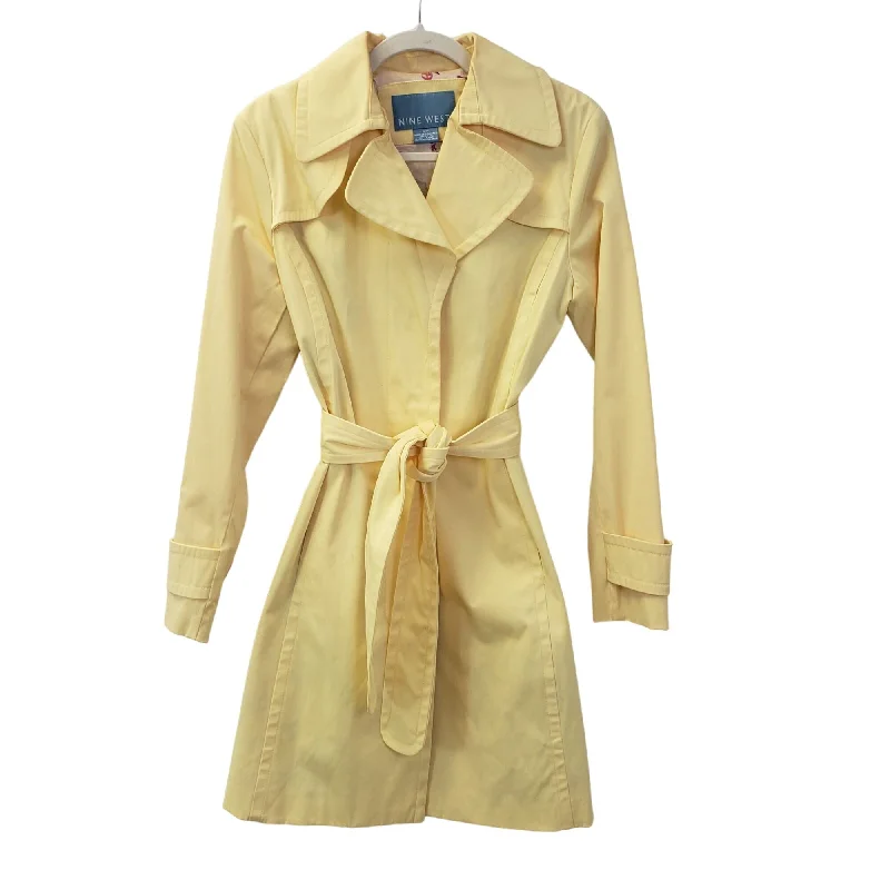 Nine West  Sunny Yellow Belted Trench Coat Size Small