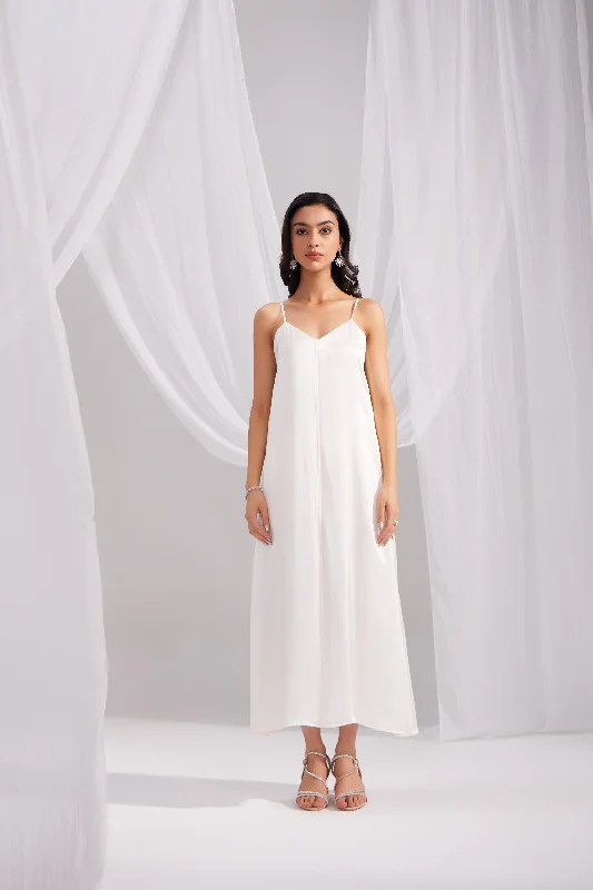 Pearl White Silk Dress