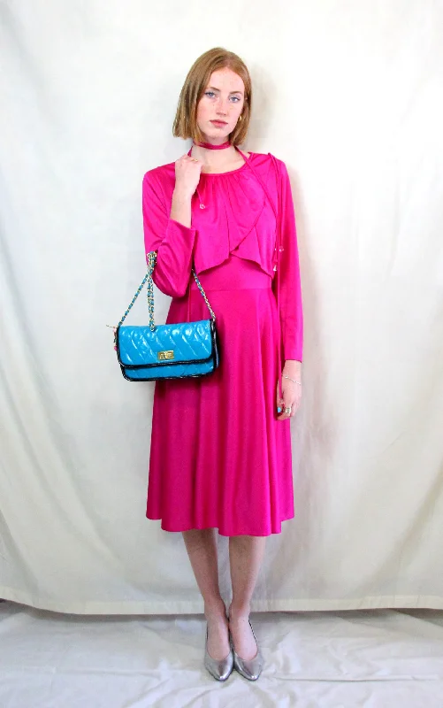 Pink Midi Dress 80s