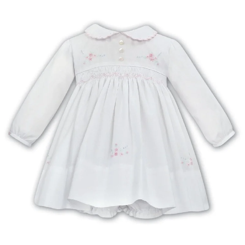 SARAH LOUISE WHITE SMOCKED DRESS & KNICKERS