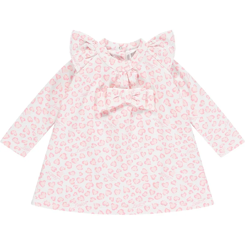 LITTLE A - Estella Leopard Print Dress - Baby Pink