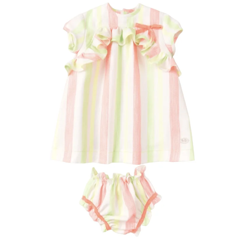 JOSE VARON - Neon Stripe Baby Dress