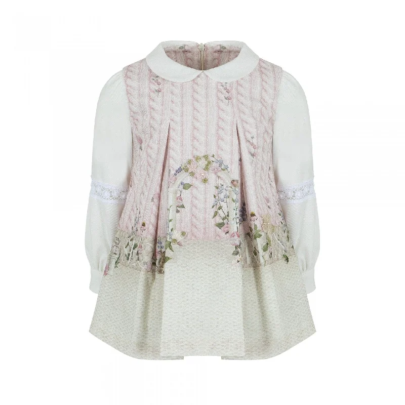 LAPIN HOUSE - Secret Garden Peter Pan Collar Dress - Pink