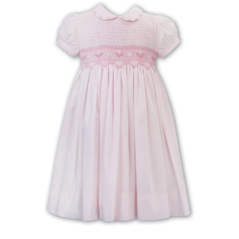 SARAH LOUISE - Peter Pan Collar Smock Dress - Pink