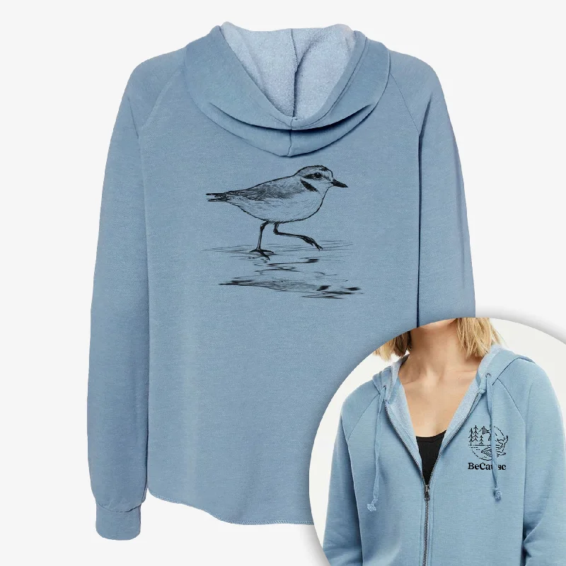 Western Snowy Plover - Charadrius nivosus nivosus - Women's Cali Wave Zip-Up Sweatshirt