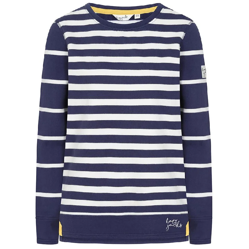 LJ131S - Ladies Striped Crew Neck Sweatshirt - Twilight