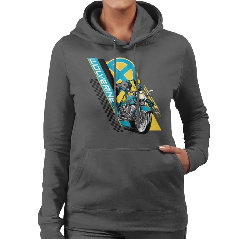 Marvel Wolverine Motorcycle X Men Women's Hooded Sweatshirt