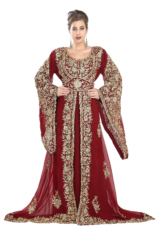 Traditional Kaftan Bell Sleeve Wedding Gown