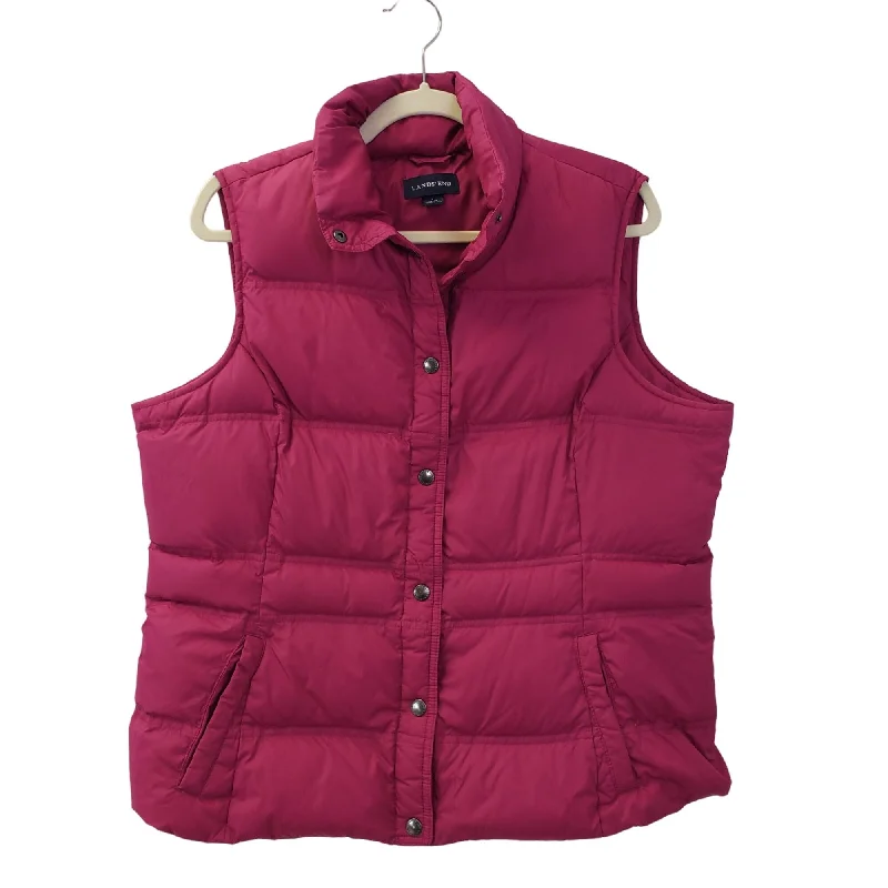 Lands' End Snap Closure Down Filled Puffer Vest Size Large