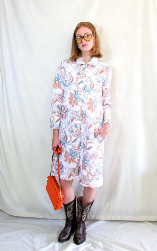 Quilted 1970's Coat Dress