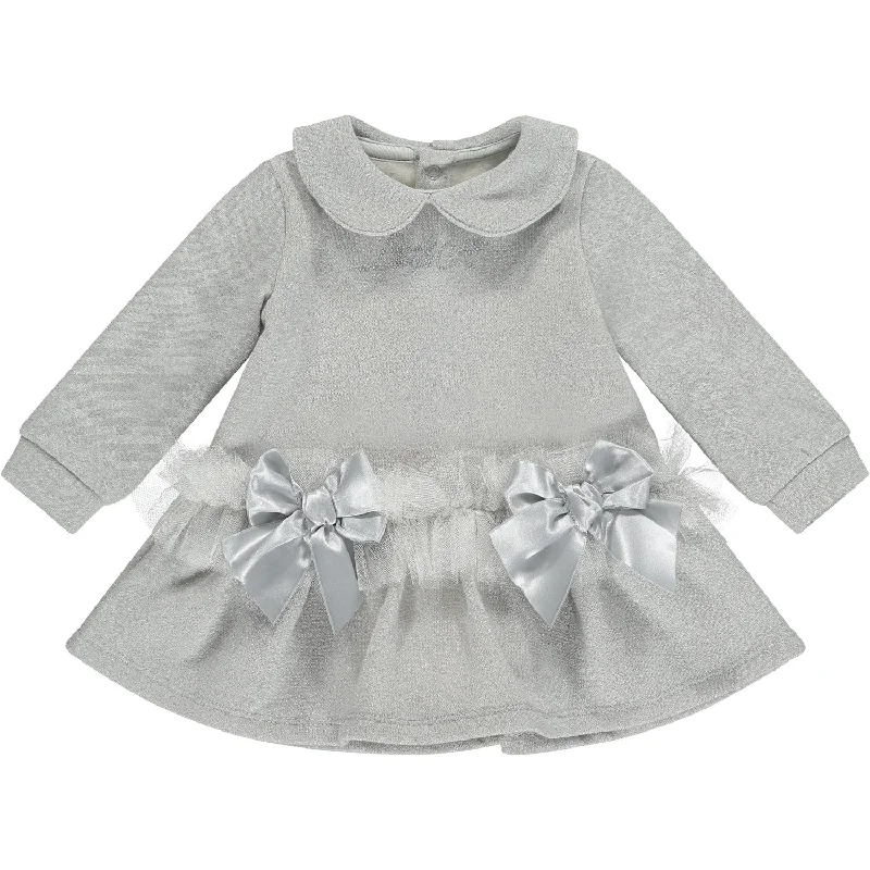 LITTLE A - Faye Lurex Dress - Silver