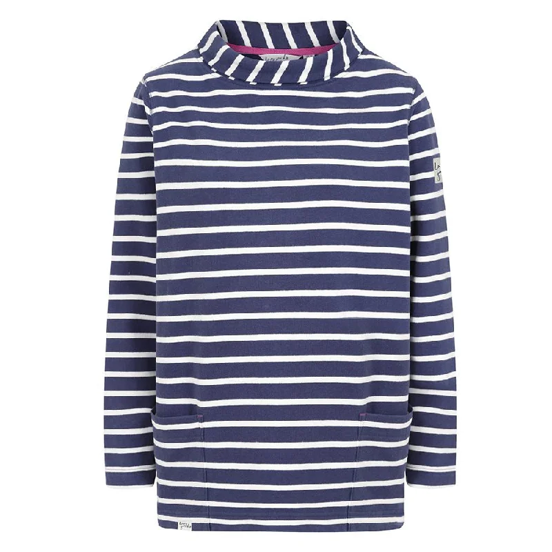 LJ94S - Striped Roll Neck Sweatshirt - Twilight