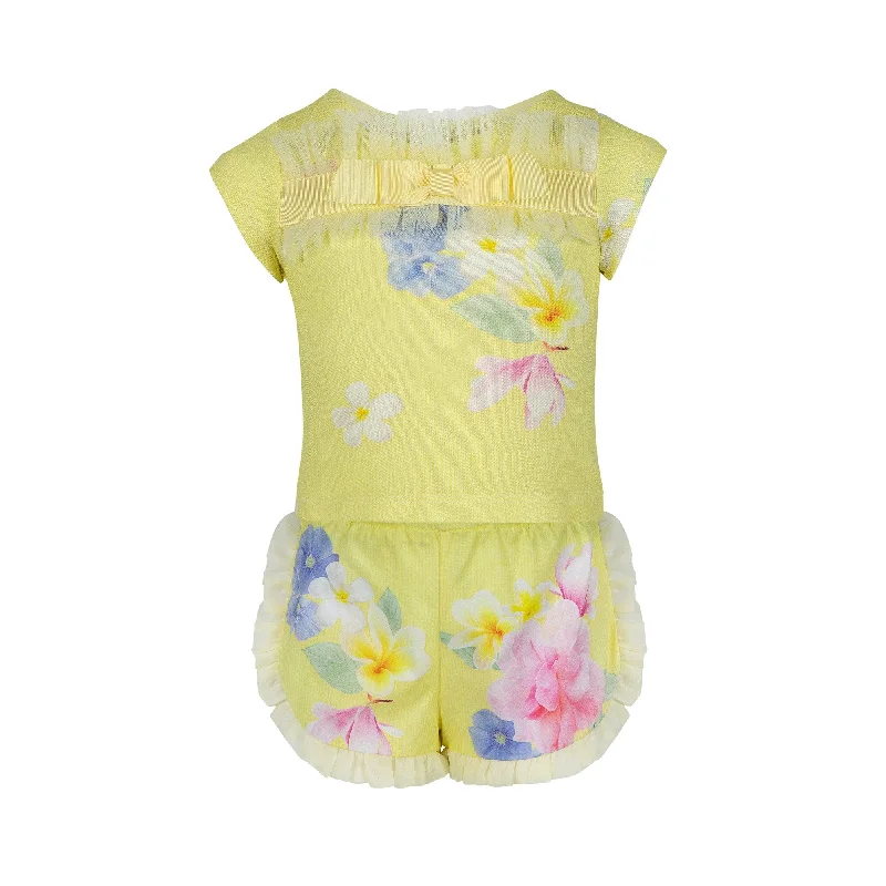 LAPIN HOUSE - Floral Top & Short Set - Lemon