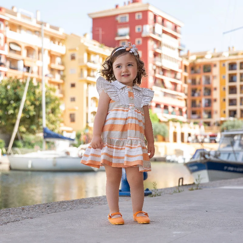 MERAKI - Rayas Baby Dress  - Orange