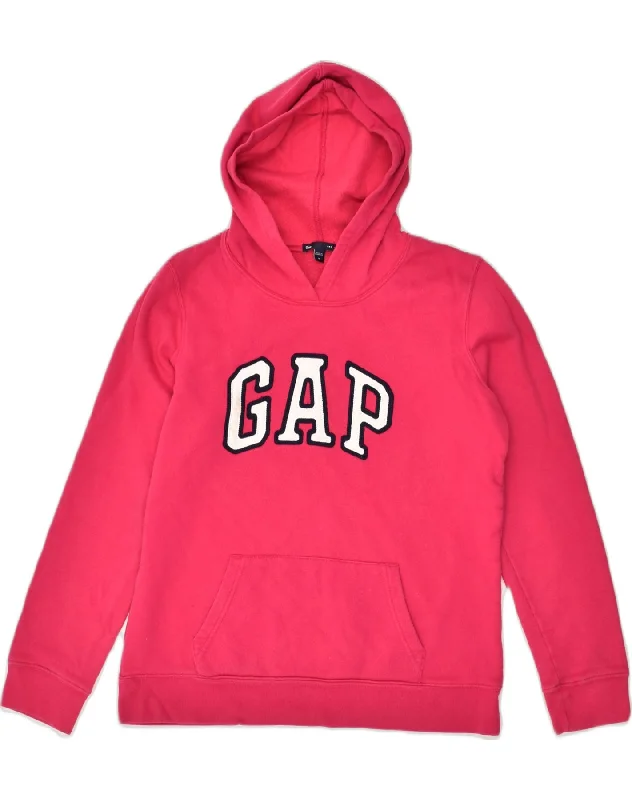 GAP Womens Graphic Hoodie Jumper UK 14 Medium Pink