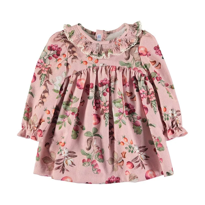 MAYORAL- Berry Printed Cord Dress - Blush