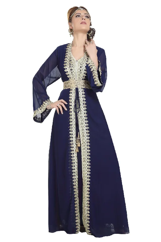 Kaftan With Golden Lace Work