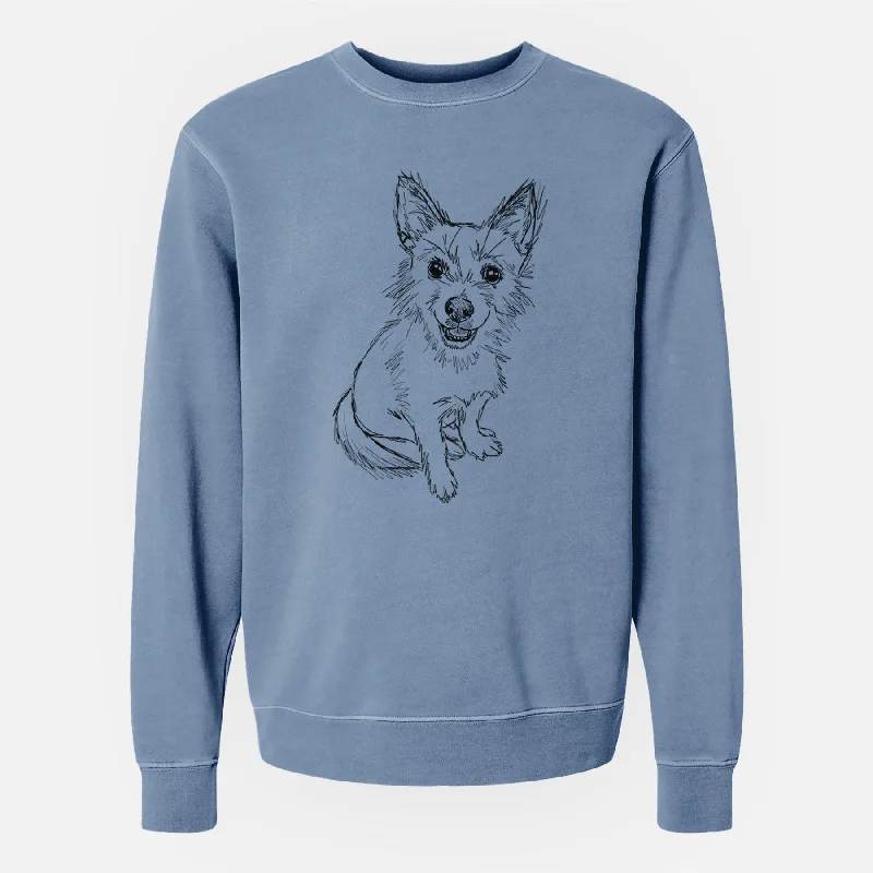 Doodled Boo the Mixed Breed - Unisex Pigment Dyed Crew Sweatshirt