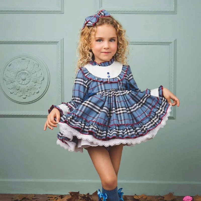 LA AMAPOLA - British Baby Dress  - Blue