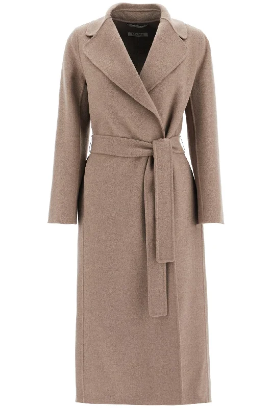 Poldo Wrap Coat In Virgin Wool  - Neutro