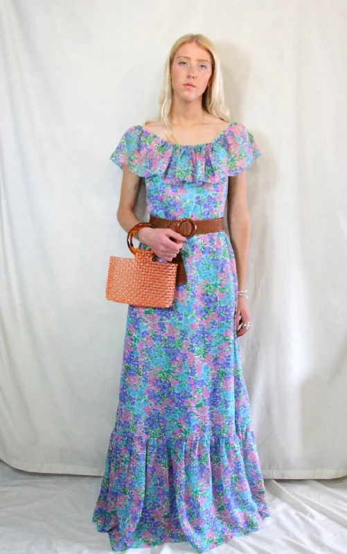 1970's Vintage Tall Maxi Dress